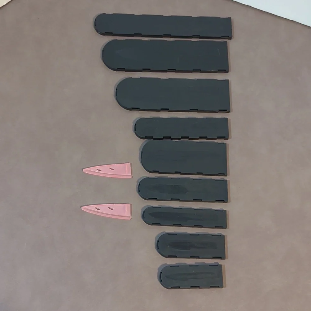 9 Pampered chef knife covers sheaves various widths lengths 2 unbranded covers